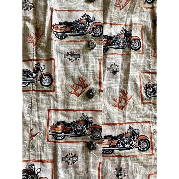 Harley Davidson Sleeveless Button Down Sz M - Picture 3 of 4